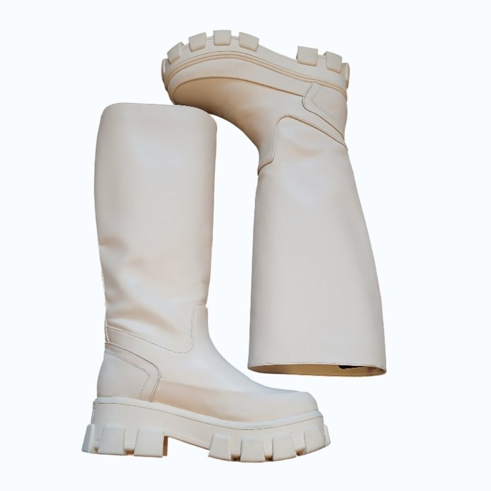 CIRCUS by Sam Edelman Ivory Knee-High Platform Boots - Picture 12 of 16